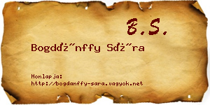 Bogdánffy Sára névjegykártya