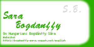 sara bogdanffy business card